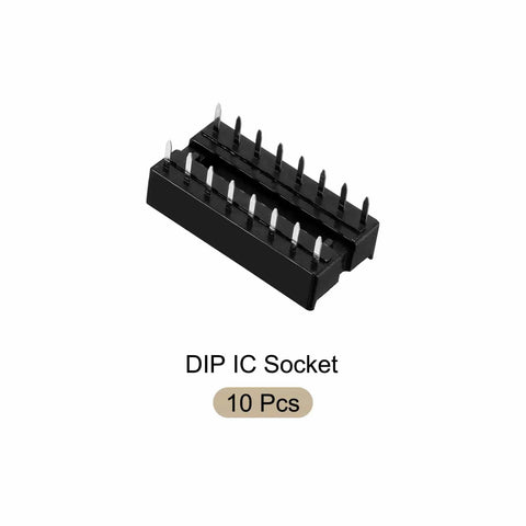 Easy Solder DIP IC Socket Adapter For PCB Boards With 2.54mm Pitch And 16 Pins 10 Pack Reusable Chip Socket Connector
