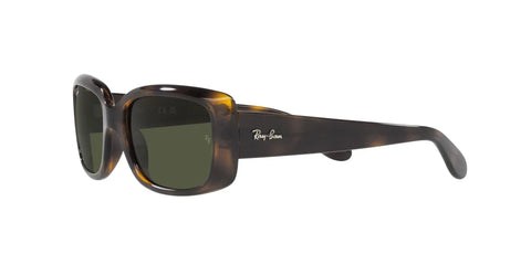 RB4389 Womens Square Sunglasses Havana Green 55mm Non Polarized Crystal Lenses with UV Protection