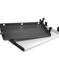 Heavy Duty Under Desk Keyboard Tray Rolling Butter Smooth Ball Bearing Slides And Comfy Wrist Rest Keeps Your Clean Setup Super Organized Gray Finish, showcasing gray and white slide-out trays.