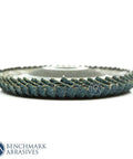 Side view of 4.5 Inch Zirconia Curved Fillet Weld Flap Discs 36 Grit 5 Pack Pro Grade Grinding Wheel for metal finishing