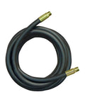 Coiled black hydraulic hose, 1/2 in diameter x 120 in length, brass male-to-male fittings