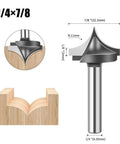 Heavy Hitter 4 Piece Point Cutting Roundover Router Bit Set With Tough 1/4 Inch Shank And Razor Sharp Carbide Blades for precise woodworking.