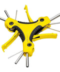 Super Sweet 9 Piece Foldable Hex Key Wrench Kit Made From Tough Chrome Vanadium Steel Perfect For Bike Repair And Home Fixes Including Sizes From 1 5Mm To 6mm So You Can Get Any Job Done Without Stressing Out. Foldable chrome vanadium steel hex key set, yellow handle, 1.5-6mm