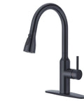 Matte Black Kitchen Faucet With Pull Down Sprayer And 3 Modes, High Arc 360 Degree Swivel For Bar Sink Or Utility Laundry Sink