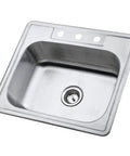 Single Bowl Stainless Steel Kitchen Sink 22 Gauge Self Rimming Brushed Nickel 21 1 16 Inch By 15 3 4 Inch Quiet Sound Dampening