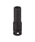Heavy Duty 3/8 Inch Drive 10mm Deep Impact Socket With Tough As Nails Chrome Moly Steel and Snug Six Point Metric Head For Pneumatic Or Electric Impact Wrenches Built Like A Tank with black phosphate finish.