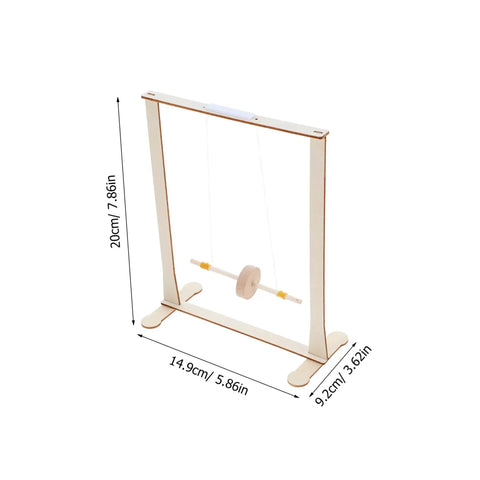 Educational Wooden Gravity Experiment Kit For Kids And Students, Interactive Maxwell Wheel Science Toy dimensions shown