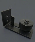 Heavy Duty Sliding Barn Door Floor Guide For Closets And Room Dividers Rock Solid Steel Runner Matte Black Finish close-up view.