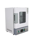 Heavy Duty 600W 110V Stainless Steel Forced Air Convection Drying Oven With Digital Pid Temperature Control And 50 To 250C Range Plug And Play Lab Benchtop Heater For Garage Workshop And School Labs in white with viewing window.