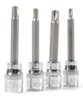 Hefty Clutch Head Bit Socket Set Designed For Crusty Old Chevy And Gm Rides Tough Steel Socket Wrenches For Figure 8 Screws Must Have Mechanic Gear Pack Of 4, featuring chrome steel sockets.