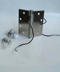 4 Wire Stainless Steel Electrified Hinges 4.5 Inch Square Corner 3.5mm Thick UL Approved for secure access doors and cabinets