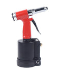 Heavy Duty Air Hydraulic Pop Rivet Gun for Fast, Reliable Riveting, Pneumatic Riveter Tool With Stainless Steel Body And Aluminum Frame, Pro Grade Durability For Metalworking, Automotive, And Home DIY Projects. Red and black air riveter with steel nozzle
