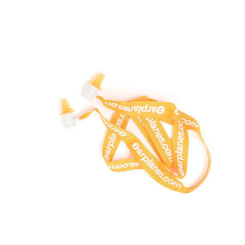 Kids Reusable Flight Ear Plugs For Travel Comfort No Fuss Solution To Prevent In Flight Ear Pain Popping And Discomfort With A Slightly Larger Outer Plug For A Snug Easy Fit And Stress Free Airplane Ride, orange plugs with lanyard