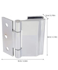 Heavy Duty Glass Door Hinge Zinc Alloy Wear Resistant Rust Proof For Indoor Use Ideal For Shower Doors And Wine Cabinets 9cm x 8cm