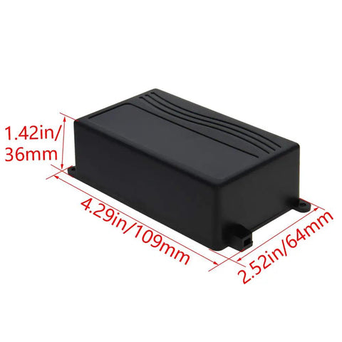 Heavy Duty Abs Plastic Enclosure Solid Rugged Dustproof Junction Box With Screw Tight Lid Kickass Black Project Housing For Electronics Wiring Diy Projects, 4.3x2.5in.