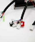 Close-up of wiring and connectors on Beefy 48V 72V Ebike Controller 1200W Brushless Motor Driver With Sine Wave for electric bikes.