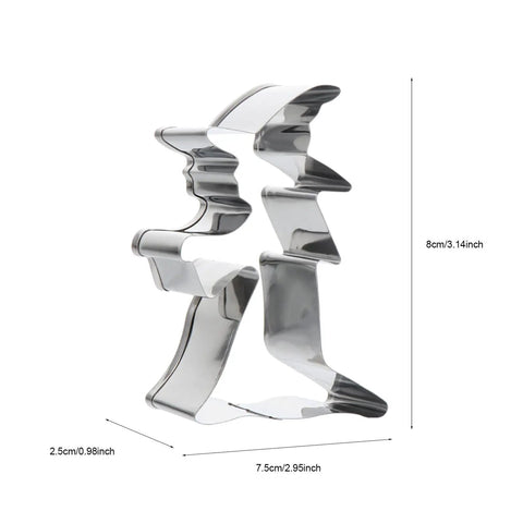 Halloween 5 Piece Stainless Steel Cookie Cutter Set Witch Shape 7.5x2.5x8cm Baking Tool