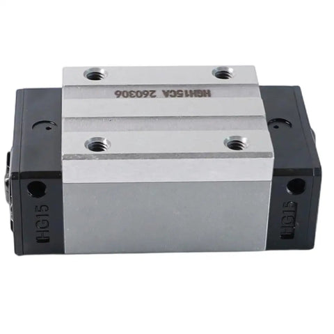 15mm Linear Bearing Blocks HGH15CA 2 Pack For CNC Rigs And Motion Carriage Sliders, Smooth Glide, Heavy Duty Block, Compatible With HIWIN HG15 Rails, Ideal For DIY Machining Projects. HG15 linear bearing block with aluminum body and black end caps