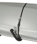 Heavy Duty Wall Hanger With 176 Pound Capacity For Roof Boxes Kayaks SUPs Canoes And More displayed with roof box secured