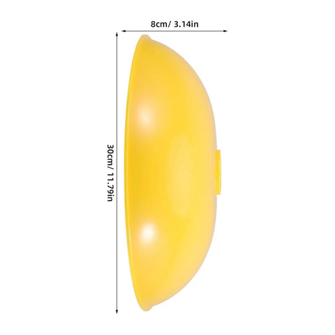 Eyewash Bowl Replacement Basin For Eyewash Stations, 11.81 Inch Yellow ABS Plastic Safety Receptor Basin Shop Ready For Factory Lab And Chemical Room Maintenance, Spill Capture Design, Heavy Duty Multi Environment Use. Yellow ABS basin, 30cm tall, side view with dimensions.