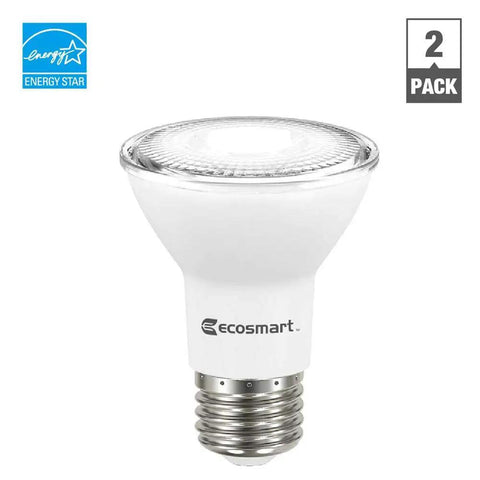 Dimmable PAR20 LED Light Bulb 50W Equivalent Bright White 3000K 450 Lumens Energy Star 80 CRI E26 Base Indoor Outdoor 2 Pack