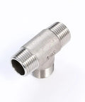 Two Pack 304 Stainless Steel NPT Male Tee Fittings One-Half Inch Three Way Pipe Tee For Oil Air And Gas Lines Tough As Nails Industrial Grade Corrosion Resistant