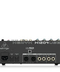 Back panel of XENYX X1204USB Premium 12-Input 2/2-Bus Mixer with ultra-low noise mic preamps and USB audio interface