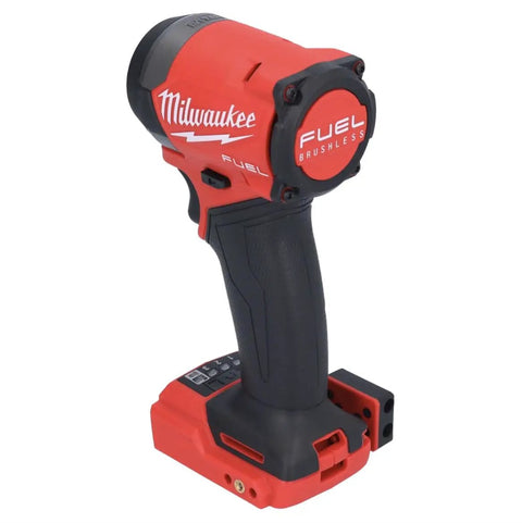 Hardcore Brushless Impact Driver 18V Cordless Power Tool With Quarter Inch Hex Chuck And Tri Led Task Light Smooth Operator Build Fast Driving Speed Jobsite Ready Renewed Gear side view of tool with red and black design