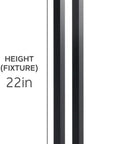 12V Two Arm Path Light In Textured Black With Diffused Lens For Outdoor Walkways And Landscapes, 22in height, 6in length, 3in width