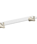 Brushed Nickel Glass Vanity Shelf For Bathrooms, 21 Inch Wide, 5.19 Inch Deep, 3 Inch High, Easy Install Towel And Accessory Organizer