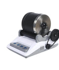 Electric Rock Tumbler Kit With Polisher For Kids And Adults, Easy To Use Grinder, front view, black drum, white base