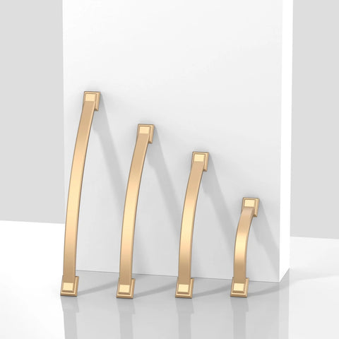 10 Pack Champagne Bronze Cabinet Pulls 3 Inch Solid Zinc Alloy Cabinet Handles Drawer Pulls For Kitchen Cabinets Individually Packaged To Prevent Bumps And Scratches arranged against white backdrop