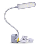 Lit LED Sewing Machine Light With Flexible Gooseneck Arm 30 LEDs 6W Magnetic Base For Workbench Lathe Drill Press Lamp in gray