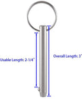 Two Pack Quick Release Pins For Boats And Marine Tops, Five Sixteenth Inch Diameter, Usable Length Two And One Quarter Inch, 316 Stainless Steel.