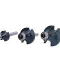 Top Quality 3pcs Round Over Router Bit Set for Woodworking Pros with High Hardness Carbide Tips, 1/4 Inch Shank cutting tools displayed.