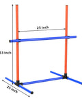 6 Piece Dog Agility Jumps And Hurdles Set With Adjustable Heights PVC hurdle showing dimensions
