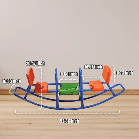 Double Rocking Seesaw Teeter Totter for Two Kids Ages 3 to 5 Outdoor Backyard Ride on Toy with Dimensions