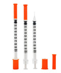 One mL Micro Syringes 31G Five Sixteenth Inch for Lab Testing and Sample Handling, 20 Pack, Individually Wrapped with Clear Reading Scale for Precise Liquid Measurement Pro Grade Quality, orange cap
