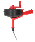 Heavy Duty Hand Crank Drain Auger Snake 10 Meter Pipe Cleaner with red ABS handle and steel coil for plumbing clogs.
