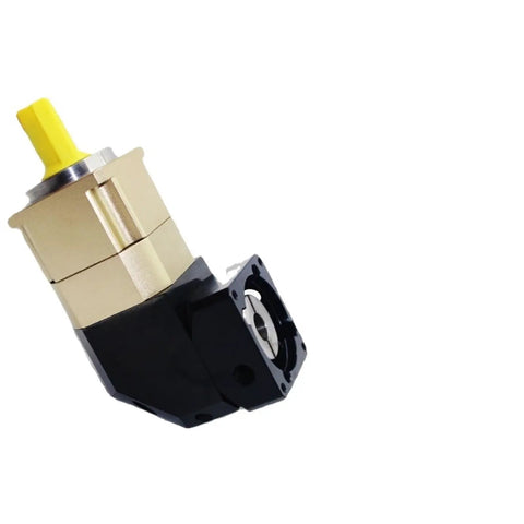 Dang Good Right Angle Planetary Gear Reducer For Servo And Stepping Motors 60 90 120Mm helical gearbox with black housing.