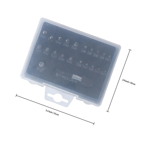 Ultimate 22-Piece Damaged Screw Extractor Kit Made Of Hss High-Speed Steel To Easily Remove Stripped Bolts With Extension Bit Holder And Socket Adapter For Electric Hand Drills On The Job, 22-piece case 13 x 10 cm