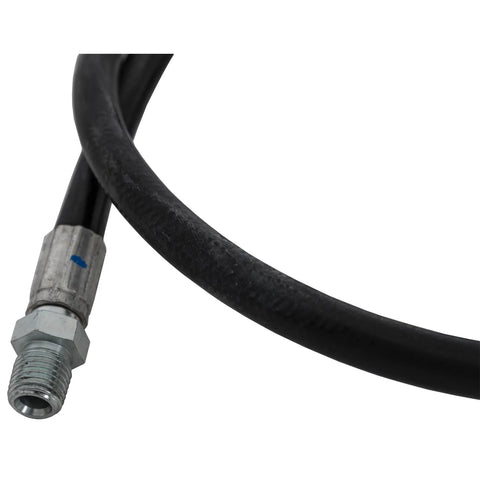 High-pressure hose with metal threaded fittings, black rubber, 1/4 in x 38 in