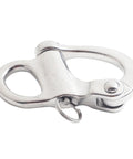 Shophubio marine-grade 316 stainless quick-release shackle with fixed bail, 96mm, close-up view