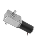 12V Dual Shaft Worm Gear Motor With Cable 250 RPM 2 Kg Cm Torque Self Locking Reversible Drive Beefy High Torque Speed Reduction Gearbox