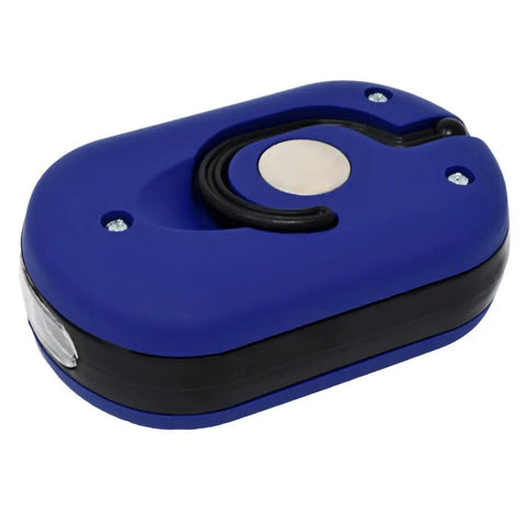 Magnetic LED Work Light Six Pack With 27 LED Lights And Swivel Hook, compact design in blue casing with hook and magnet
