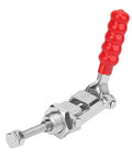 Knockout Slick Stainless Steel Push Pull Toggle Clamp With Quick Release Handle For Garage Shop Woodworking Jigs And Workshop Fixtures Compact Heavy Duty Tool with red handle and threaded bolt