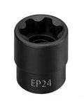 Heavy Duty One Half Drive EP24 E Torx Plus Socket, six-point female, black chrome vanadium, designed for tough fasteners.