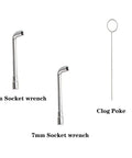 Image of 6mm and 7mm socket wrenches and a clog poke from All In One 3D Printer Maintenance Tool Kit With Brass Nozzles For K1 K1C K1 Max K2 K2 Pro K2 Plus Ender 3 Ender 3 Pro Ender 3 V2 Ender 3 Neo Ender 3 V2 Neo Ender 3 Max Neo And All FDM Printers