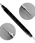 Heavy Duty Watch Strap Spring Bar Remover Kit With Integrated Inch Ruler For Rubber And Leather Bands showing precision tip and gauge.