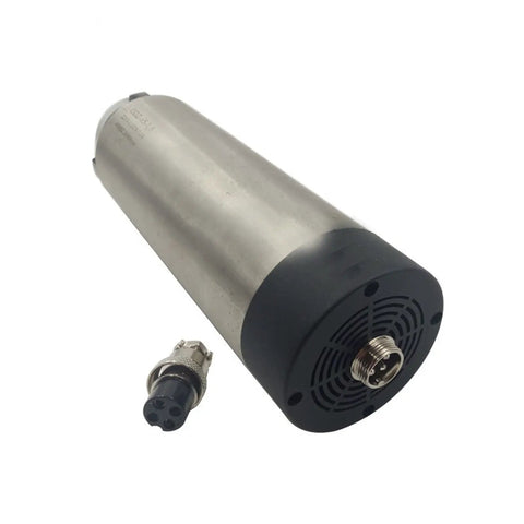 Heavy Duty 1.5KW ER11 Air Cooled Spindle Motor 24000 RPM 8A CNC Router upgrade with angled view of motor and connector.
